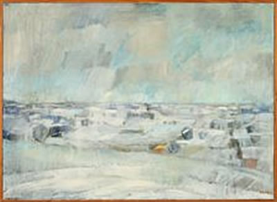 "Vinterlandskab" (Winter landscape)