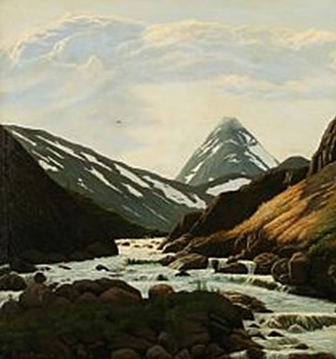 A peak in the Jotun Hills, Norway by John Leopold Lubschitz - Auction record, sale price, and art valuation. Compare with similar artists and explore comparable artworks.