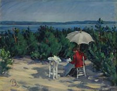 Reading woman by the sea, Nivå