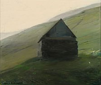 Shed in the mountains, the Faroes Islands.