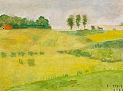 "Landskab med popler" (Scenery with poplars)