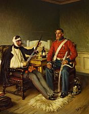 Dragoon Andkjær is visiting his enemy Court Reichenbach at the hospital.