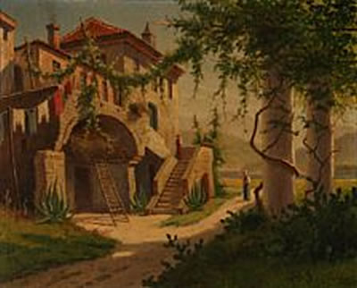 "Gaard ved Pompeie". A house near Pompeii
