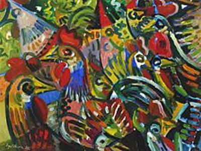 Composition with chickens