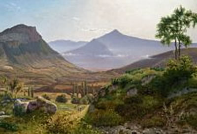 View of the Roman Campagna with Monte Soracte (Soratte) in the background.