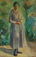Portrait of a standing woman.