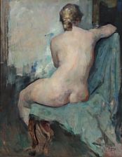 Study of a back turned nude female model