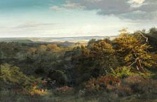 View from the southern Rye forest with the lakes Mossø and Gudensø.