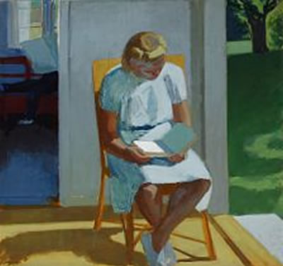 Girl reading in sunlight