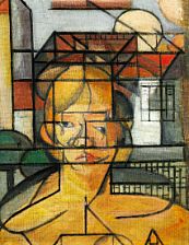 "Kubistisk kvindeportræt (fri Kopi efter Juan Gris, udført i dennes Atelier under hans Vejledning)", 1912.