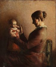 "Hansens Søster med Barn". Hansen's sister with child. by Jens Hansen-Aarslev - Auction record, sale price, and art valuation. Compare with similar artists and explore comparable artworks.
