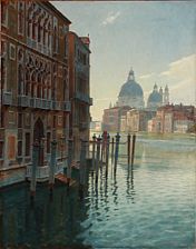 View from Rialto Bridge to Grand Canal and Santa Maria della Salute in Venice. by Christian Frederik Beck - Auction record, sale price, and art valuation. Compare with similar artists and explore comparable artworks.