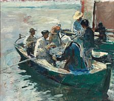 People in rowboat.