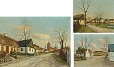 Village scenes from Oreby, Husum and Boeslunde. (3)