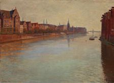 Canal scape from an European city.