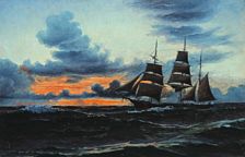Seascape with sailing ship