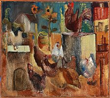 Composition with hens.