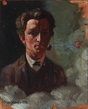 Portrait of Viggo Johansen: A young pibe smoking gentleman, presumably the artist's self portrait