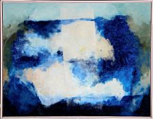 Composition in blue and white