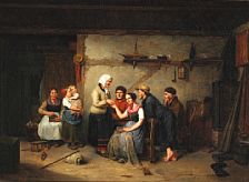 Interior from Zealand with a fisherman's family