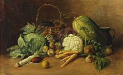 Still life with vegetables and lobster
