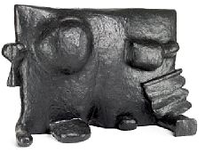 Sculpture of black painted aluminum