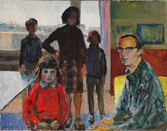 Portrait of Victor Schack von Brockdorff: Self-portrait with the family