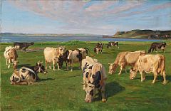 "Køer på Græs ved Hjarbæk Fjord" by Rasmus Christiansen - Auction record, sale price, and art valuation. Compare with similar artists and explore comparable artworks.