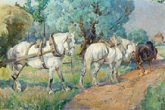 Landscape with horses