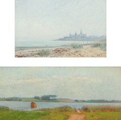 Landscape with a lake and Landscape with Kronborg Castle (2)