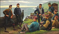 Men from Myggenæs on the Faro Isles by Emil Axel Krause - Auction record, sale price, and art valuation. Compare with similar artists and explore comparable artworks.