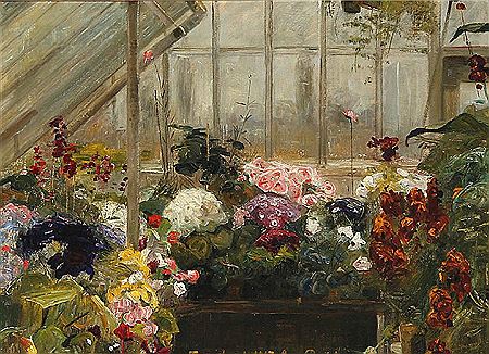 Colourful flowers in a greenhouse by Aage Bertelsen - Auction record, sale price, and art valuation. Compare with similar artists and explore comparable artworks.