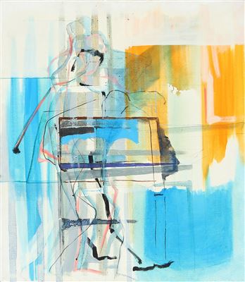Composition in blue and orange