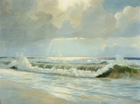 Seascape with raging water