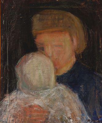 Portrait of Anna Maria Lutken: Self portrait with the daughter Irene