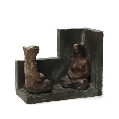 Two seated human-animals by Pontus Kjerrman - Auction record, sale price, and art valuation. Compare with similar artists and explore comparable artworks.