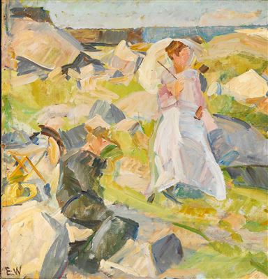 Lady with a parasol, Christiansø