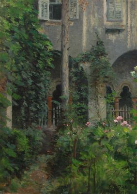 Garden scenery from an Italian monastery