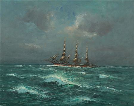 Seascape with schooner by Einer Ploug - Auction record, sale price, and art valuation. Compare with similar artists and explore comparable artworks.