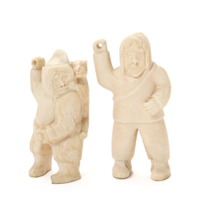 Two Greenlandic tupilaks carved of walrus and sperm whale tooth (2) by Ole Kreutzmann - Auction record, sale price, and art valuation. Compare with similar artists and explore comparable artworks.