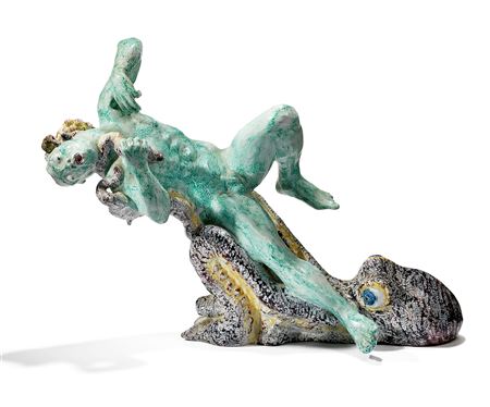 Earthenware figure modelled in the shape of man fighting an octopus by Jean René Gauguin - Auction record, sale price, and art valuation. Compare with similar artists and explore comparable artworks.