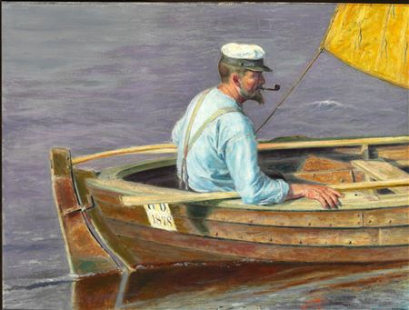 An old fisherman. Early Summer Morning