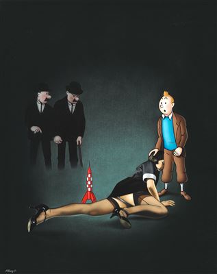 Composition with Tintin and Dupond & Dupont