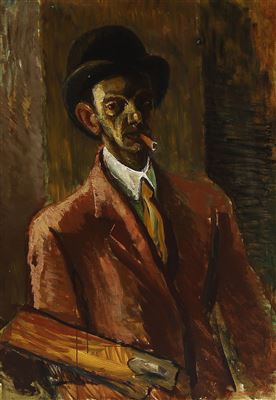 Portrait of Jens Sorensen: "Selvportræt" (Self portrait)