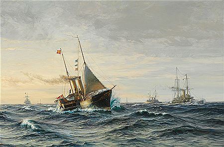 The Royal Yacht sailing Prince Carl and Princess Maud to Oslo
