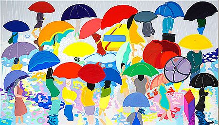 Sample artwork by Tom Krojer (Born 1942), known for bright colors, clear surfaces, paintings, graphics - View similar artists and auction records