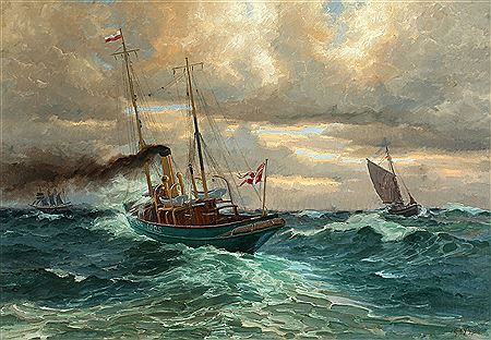 Marine with a Danish pilot boat running