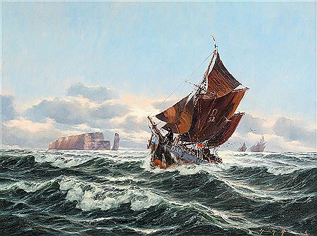 "Hochseefischer vor Helgoland". by Fritz Haack - Auction record, sale price, and art valuation. Compare with similar artists and explore comparable artworks.