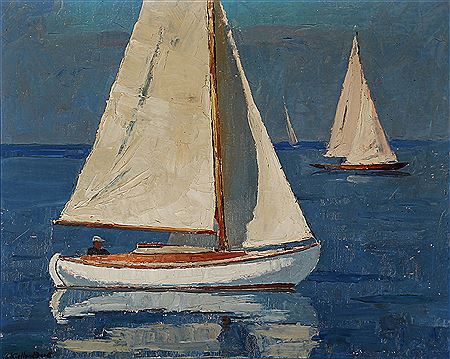 Boats on the sea. by Sigurd Kielland-Brandt - Auction record, sale price, and art valuation. Compare with similar artists and explore comparable artworks.