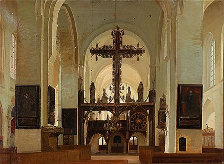 "Domkirken i Lübeck". Interior from the cathedral of Lübeck.